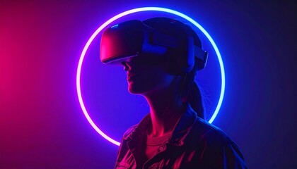 Custom AI Model Woman experiencing VR entertainment technology future vision