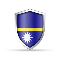 Nauru Flag Glossy Shield Icon