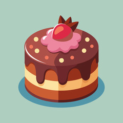 A Delicious Chocolate Cake with Strawberry Topping