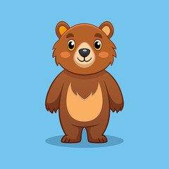 Fototapeta premium Adorable Brown Bear Cartoon Illustration