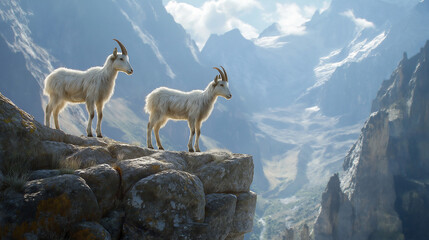 mountain goat on a rock