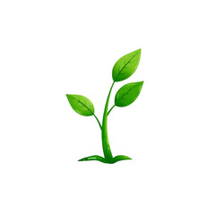 Obraz premium 3d green sprouting plant with two leaves representing eco growth and nature conservation high quality png isolated on transparent background