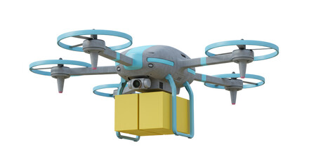 Isolated Delivery Drone with Package