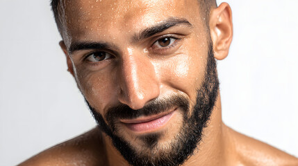 Obraz premium Portrait of a Handsome Man with a Beard and a Subtle Smile