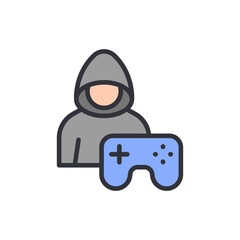 Person in Hooded Sweatshirt Holding a Game Controller on a Black Background