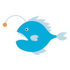 Anglerfish, a deep sea predator with a bioluminescent lure, ideal for educational materials, science articles, and nature documentaries