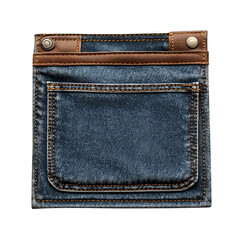 Blank jeans label isolated, isolated on fully transparent png background