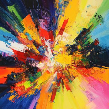 Abstract Colorful Explosion Painting