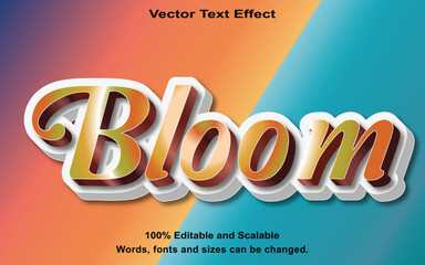 Unique, modern eps text effect bloom typography template.