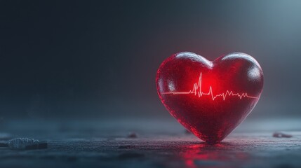 Fototapeta premium Glowing Heart: A symbol of Life, Love, and Health