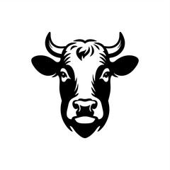 cattle cow head vector logo of meat cattle stencil
