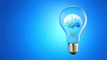 Brilliant Mind: A Conceptual Image of a Brain Inside a Light Bulb
