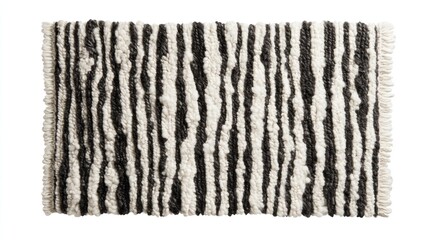 Scandinavian wool area rug isolated on white background.  
