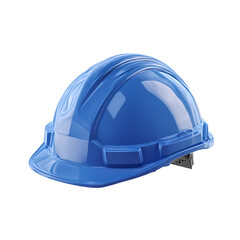 Fototapeta premium Glossy Blue Safety Helmet on Transparent Background 3D Render