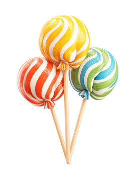Colorful lobok lobok candy fantasy visuals isolated on a bright white background for sweet treat enthusiasts