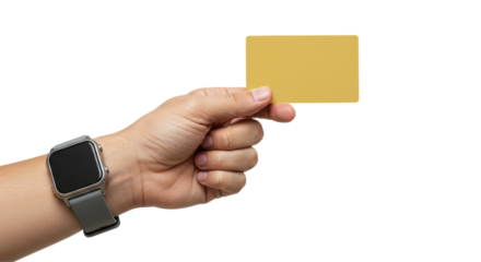 Isolated Hand Holding Credit Card