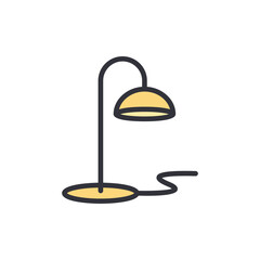 Minimalistic Floor Lamp Vector Illustration on Dark Backdrop Design