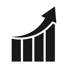 Profit increase icon, trending up icon, performance growth icon, chart up icon, analytics increase icon, positive trend icon, vector illustration