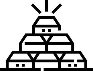 gold ingot illustration on a white background     