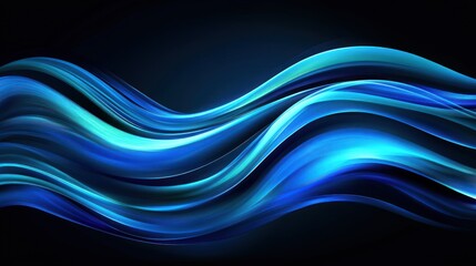 Obraz premium Blue waves abstract dark background design
