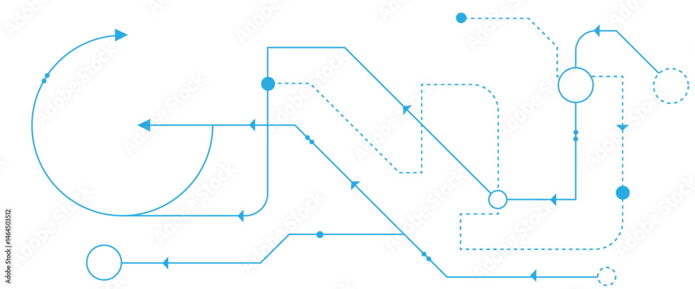 Leinwandbilder Vectors Abstract connecting lines and dots., Social networking, network connection and global communication technology background