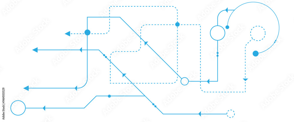 Aufkleber Vectors Abstract connecting lines and dots., Social networking, network connection and global communication technology background