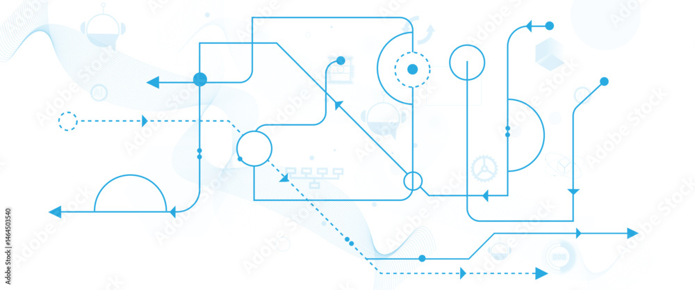Leinwandbilder abstract digital technology futuristic internet network speed connection white and blue background. 