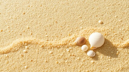 Sun-Kissed Sand and Shells, Smooth Beige Background