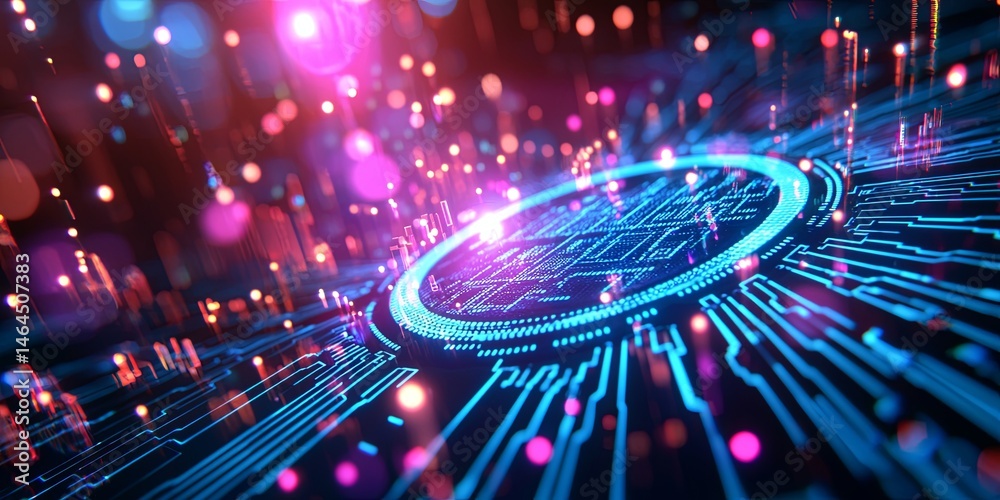 Aufkleber Abstract digital data visualization with analytics graphs and statistics in a futuristic technology environment showing business insights and metrics