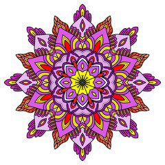 Mandala abstract floral background, vector illustration of hand drawn mandala, Blossom Mandala Shape. Circular pattern in form of mandala, tattoo, Decorative ornament in ethnic oriental style