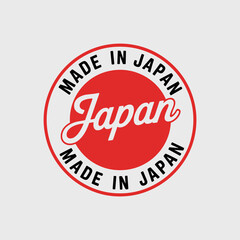 Made in Japan Red Circle Emblem with Bold Script