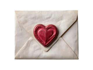 Heart-sealed handcrafted envelope for romantic letters