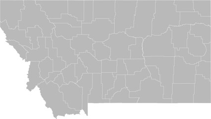 Montana vector map with county boundaries (Web Mercator projection, PPT-compatible & fully editable)
