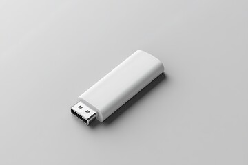 White DisplayPort Adapter Mockup on Light Gray Background
