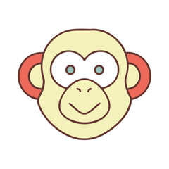 Obraz premium Monkey Face Icon Animal Primate Jungle Transparent Background Vector