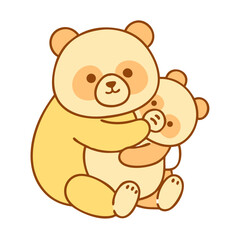 Obraz premium Panda Mom Hugging Baby Panda Icon Family Animal Love Bear Transparent