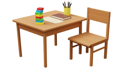 Fototapeta premium Isolated chair and table