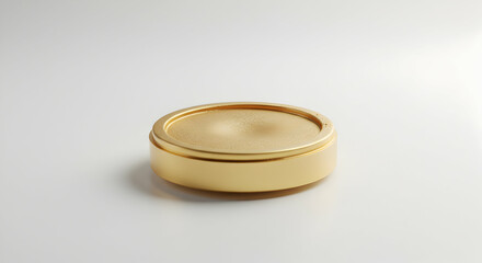 Golden Round Object Isolated on White Background
