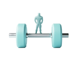 Fitness motivation with a gym weight and strong figure concept, cut out