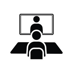 Executive discussion room vector, workplace conference area icon, creative brainstorm room symbol, illustration of office conference table, clean design meeting room icon, vector design, eps 10