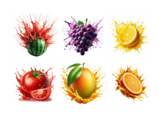 Fruit explosion Juice splashes abound