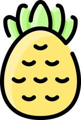 pineapple illustration on a white background     