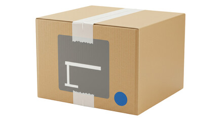 Isolated Cardboard Box with Symbols
