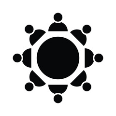 Meeting room icon isolated on white background. Conference symbol modern, simple, vector flat icon for website design, mobile app. Vector Illustration. EPS 10