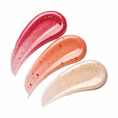 smooth glossy cosmetics swatches isolated on white background