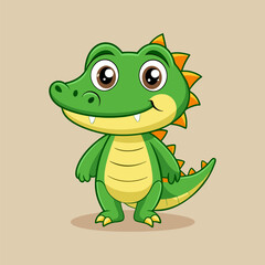 Fototapeta premium Adorable Cartoon Crocodile Illustration