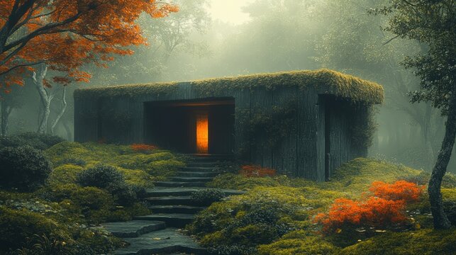 Misty forest cabin - Powered by Adobe