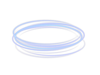 Naklejka premium Blue Circular Light Lines of Motion and Speed. Glowing Light Trails, Energy Vortex, Futuristic Podium, Portal Frame and Dynamic Abstract Illumination on Transparent Background. Vector Design