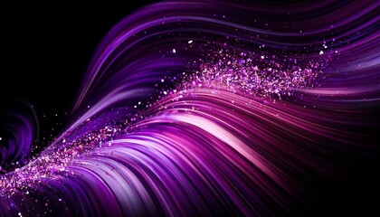 a vibrant swirl of sparkling purple and pink glitter particles transparent background