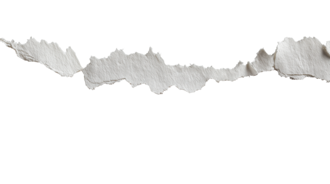  torn piece of paper with jagged edges isolated on white background